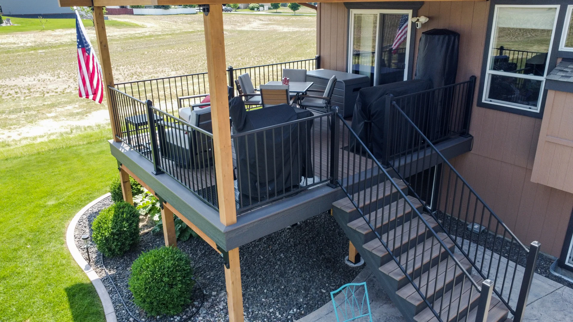 Elevated custom deck by Dynamic Decks
